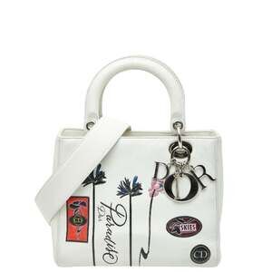 CHRISTIAN DIOR White Leather Shoulder Bag